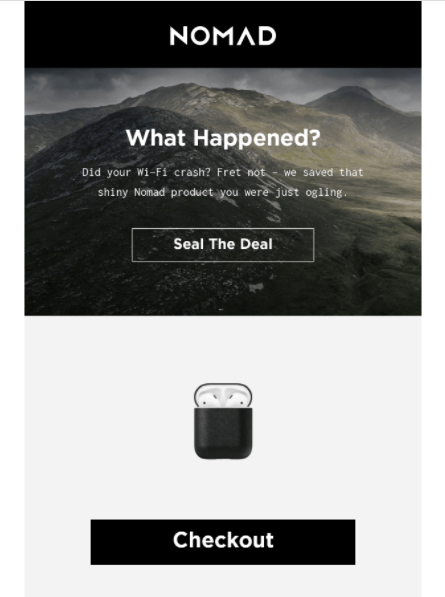 Nomad abandoned cart email
